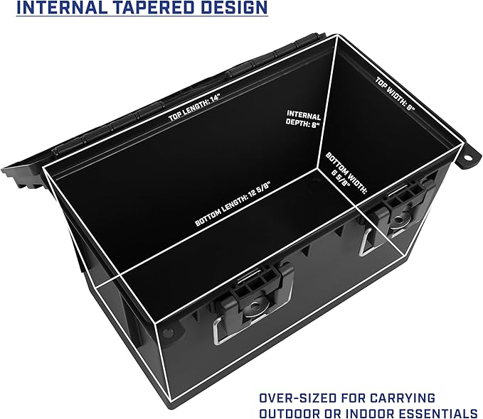 Sheffield 12773 2-Pack XL Ammo Storage Box, Stackable .50 Cal Field Boxes, Water and Dust Resistant, Lockable Storage Box with Handle, Heavy Duty Protection for Hunting Gear, Made in the USA, Black