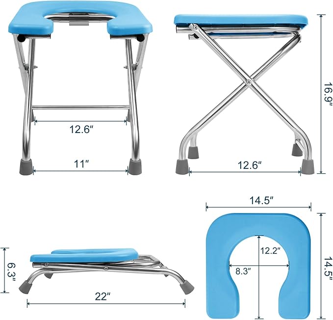 BLIKA Portable Toilet Kit for Camping, Camp Toilet with Pop-Up Privacy Tent, Toilet Bags and Eco Absorbent Gel, Foldable Portable Toilet for Adults, Portable Outdoor Shower Tent Camp Toilet