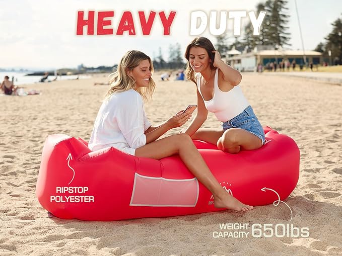 WEKAPO Inflatable Lounger Air Sofa Hammock-Portable,Water Proof& Anti-Air Leaking Design-Ideal Couch for Backyard Beach Traveling Camping Picnics & Music Festivals