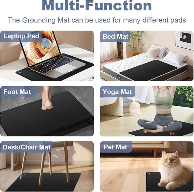 Grounding Mat for Improving Sleep, Grounding Pad for Health, Grounding Bed Mat with Grounding Cord for Better Working (13 * 23.6inch)