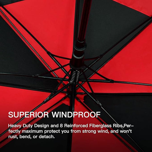 Auto Open Golf Umbrellas 62/68/72 Inch Extra Large Oversize for Business & Home, Ventilated Double Canopy Windproof Waterproof Stick Umbrella for Rain & strong wind