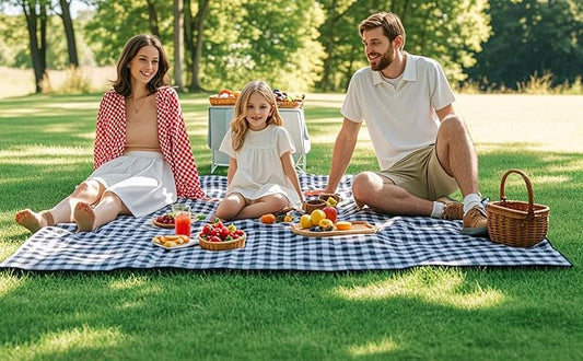 Wind Tour Family Outdoor Waterproof Durable Picnic Blankets with Carry Strap Foldable Sandproof Picnic Floor Mat for Kids Playground Camping Hiking Grass Travelling (1, Grey Grid)