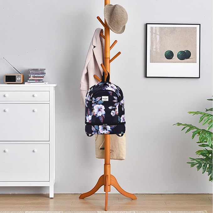 Dry Wet Drawstring Backpack with Shoe Compartment for Women Adjustable Gym Bag