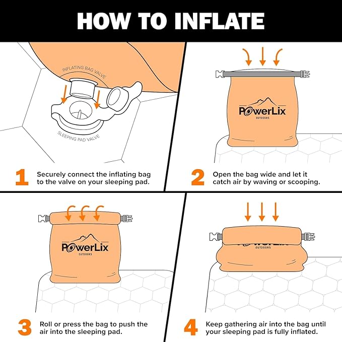 POWERLIX 2 Pack Sleeping Pad for Camping, Ultralight Inflatable Sleeping Mat, Compact Lightweight Self Inflating Camping Air Mattress for Backpacking, Hiking, Traveling Tent, Pump Bag Included