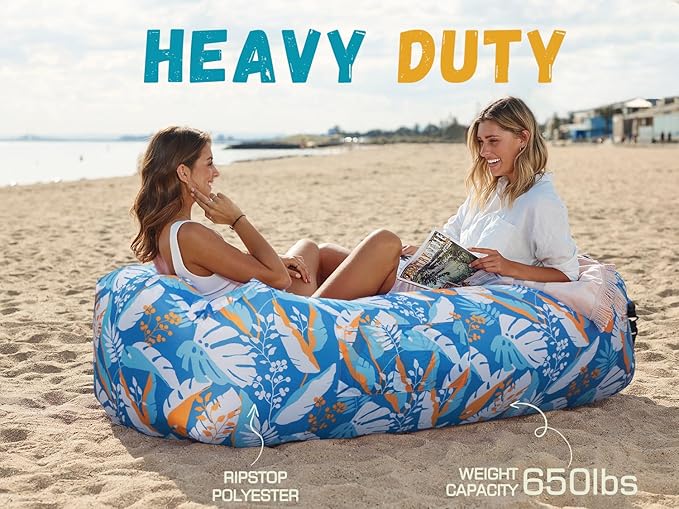 WEKAPO Inflatable Lounger Air Sofa Hammock-Portable,Water Proof& Anti-Air Leaking Design-Ideal Couch for Backyard Beach Traveling Camping Picnics & Music Festivals