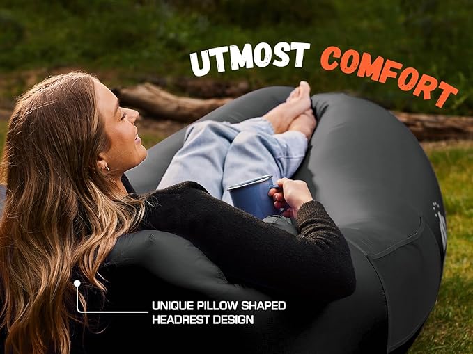 WEKAPO Inflatable Lounger Air Sofa Hammock-Portable,Water Proof& Anti-Air Leaking Design-Ideal Couch for Backyard Beach Traveling Camping Picnics & Music Festivals