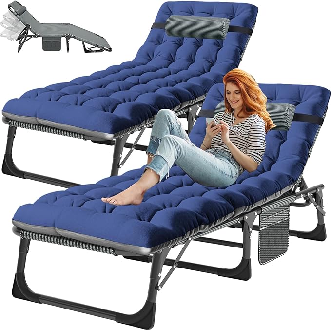 ABORON 2PK Folding Camping Cot for Adults, Heavy Duty 3-in-1 Bed for Guest Sleeping, Adjustable Double-Layer 1200D with Mattress & Carrying Bag for Home, Office, Vacation, Hospital Use