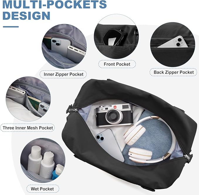 Travel Duffel Bag,Sports Tote Gym Bag,Shoulder Weekender Overnight Bag for Women
