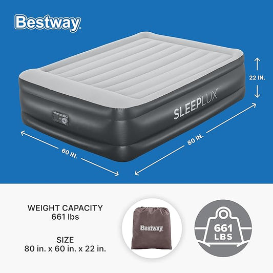 SLEEPLUX Durable Inflatable Air Mattress with Built-in Pump, Pillow and USB Charger