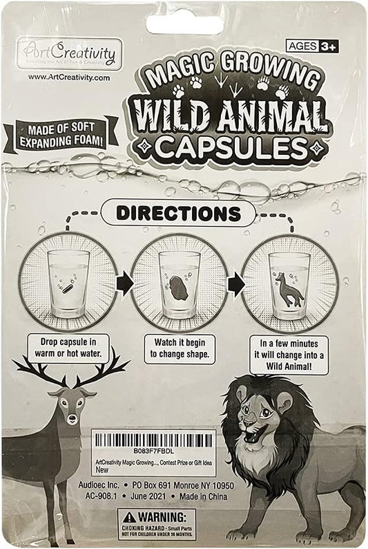 ArtCreativity Magic Growing Animal Capsules, Grow in Water, 2 Packs with 12 Expanding Animal Capsules Each, Cute Color Variety, Kids’ Birthday Party Favors, Contest Prize or Gift Idea