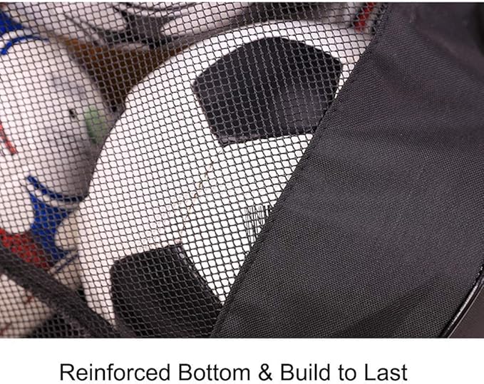 Greenery-GRE Extra Large Mesh Equipment Bag Adjustable Strap Drawstring Heavy Duty Hold 15 Soccer Balls Netball Basketball Football Bags Sports Duffel