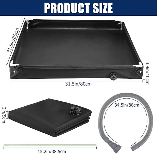 TOBWOLF Portable Shower Pan,Foldable RV Camping Shower Base Outdoor & Indoor,Temporary Showers Floor to Keep Feet Clean for RV, Tent, Awning, Camping, Beach