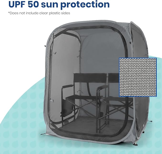 WeatherPod® The Original Shark Tank MyPod™ Mesh 1-2 Person Pop-Up Screen Pod - Keeps Out Bugs, Mosquitos, and Harmful UV Rays - UPF 50 for Maximum Protection from The Sun