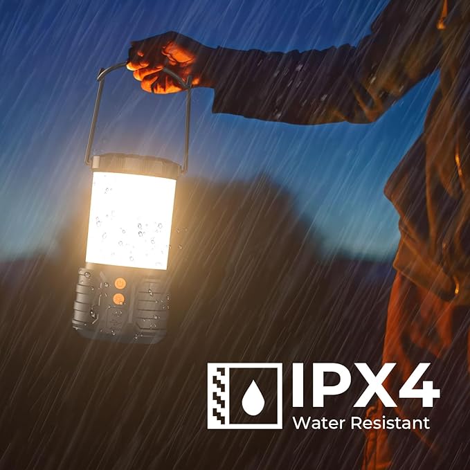 2 Pack Camping Lantern,Led Camping Lanterns,5000mAh Rechargeable Battery Emergency Lights for Power Outages,3 Colors,IPX4 Waterproof Portable Flashlight Camping Tent Light for Home or Hurricane Hiking