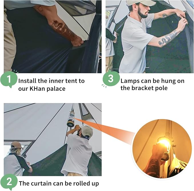 KingCamp Khan Palace Glamping Privacy Mesh Inner Tent, High Density Mesh Fabric with Great Ventilation, for Camping & Hiking