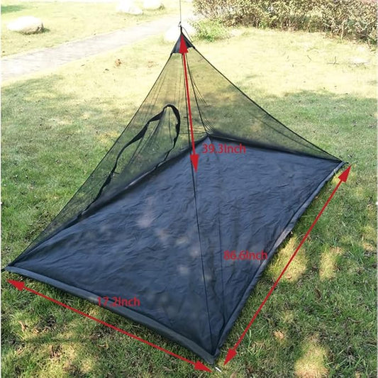 Mosquito Net for Camping Bed Compact and Ultra-Light for Travel Outdoor Netting Cover Lightweight Mesh (Black)