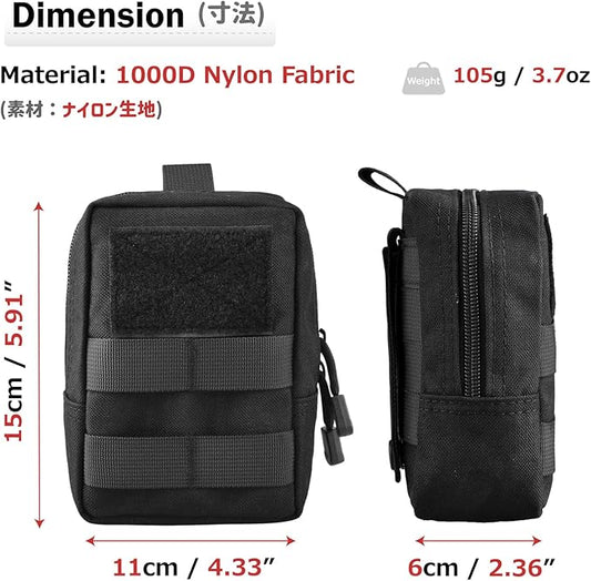 Azarxis Molle Pouches, Tactical Compact EDC Small Utility Pouch Waist Bags Sundries Storage Admin Organize Gear Gadget for Military Backpack