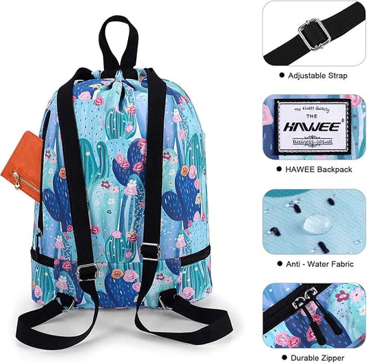 Dry Wet Drawstring Backpack with Shoe Compartment for Women Adjustable Gym Bag