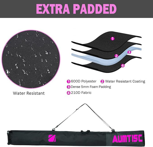 AUMTISC Ski Bag and Boot Bag Combo, Padded Ski Bags for Air Travel Flying, Adjustable Length for Skis Up to 200 cm and Boots Up to Size 13