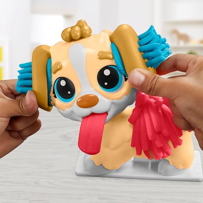 Play-Doh Care 'n Carry Vet Playset for Kids 3 Years and Up with Toy Dog, Storage, 10 Tools, and 5 Modeling Compound Colors, Non-Toxic