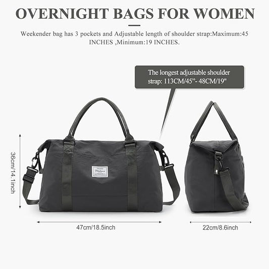 Travel Duffel Bag,Sports Tote Gym Bag,Shoulder Weekender Overnight Bag for Women