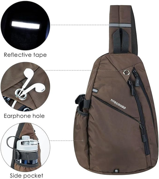 TITECOUGO Sling Bag Crossbody Shoulder Outdoor Travel Hiking Backpack for Women & Men