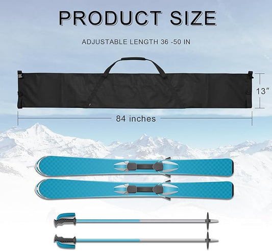 Cosmos Ski Bag Adjustable Length Skiing Travel Carry Ski Bag Snowboard Bag for Travel Skiing Accessory Equipment - Fits Ski Up to 200 cm Long, Water Resistant