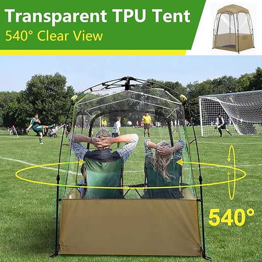 Pop Up Tent, Clear Outdoor Tents Sports Fishing, Rainproof and Windproof Beach Camping, Lightweight and Sturdy, Easy Set Up, UPF 50+ Portable Folding 39" x 64"