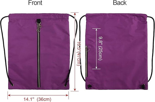 BeeGreen Drawstring Backpack Sports Gym Bag With Shoe Compartment and Two Water Bottle Holder …