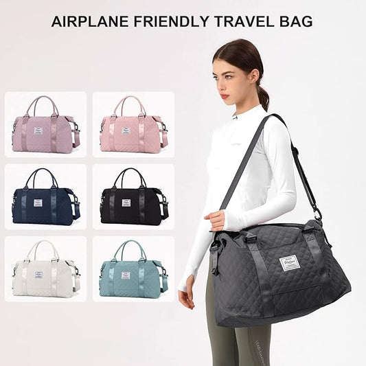 Travel Duffel Bag,Sports Tote Gym Bag,Shoulder Weekender Overnight Bag for Women