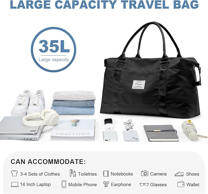 Travel Duffel Bag,Sports Tote Gym Bag,Shoulder Weekender Overnight Bag for Women