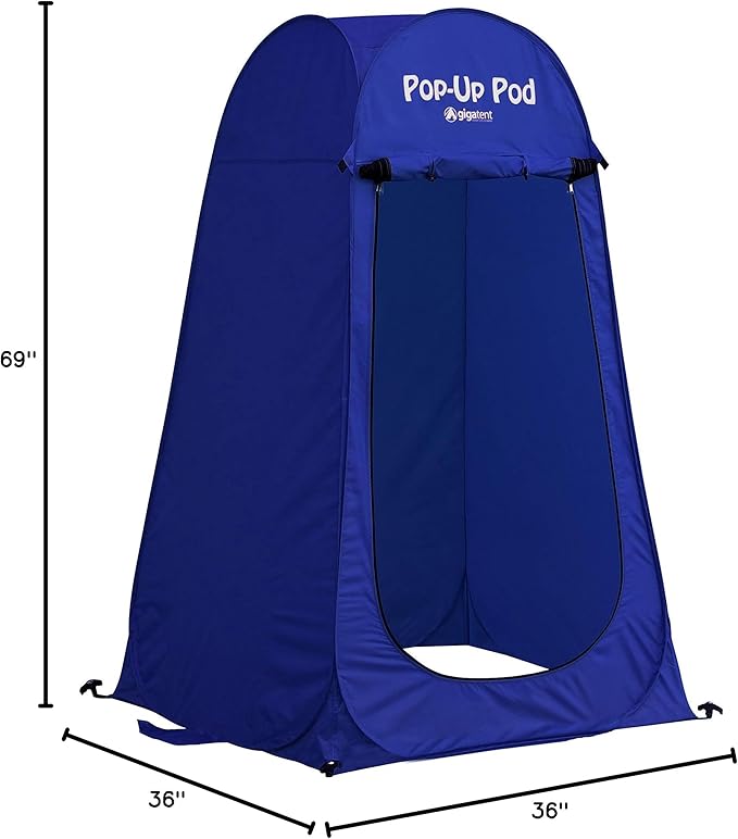 GigaTent Pop Up Pod Changing Room Privacy Tent – Instant Portable Outdoor Shower Tent, Camp Toilet, Rain Shelter for Camping & Beach – Lightweight & Sturdy, Easy Set Up, Foldable