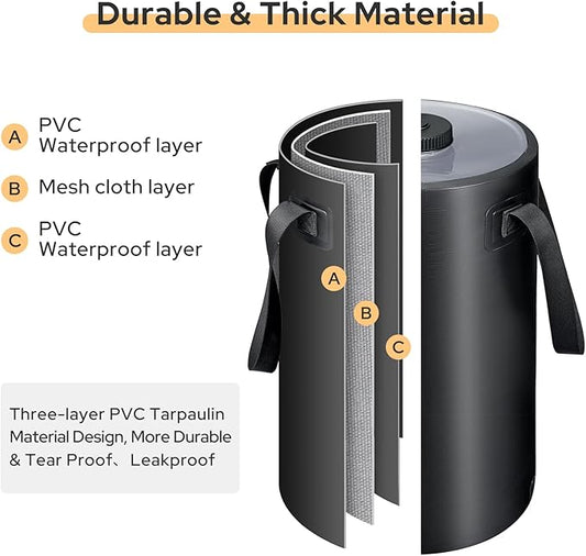 Solar Shower Bag, 5 Gal/3 Gal Portable Shower Bag for Camping, Solar Heating Outdoor Shower Bag, Upgraded Thickened Material Tear & Leak Proof, Camping Shower Bag for Traveling, Surfing