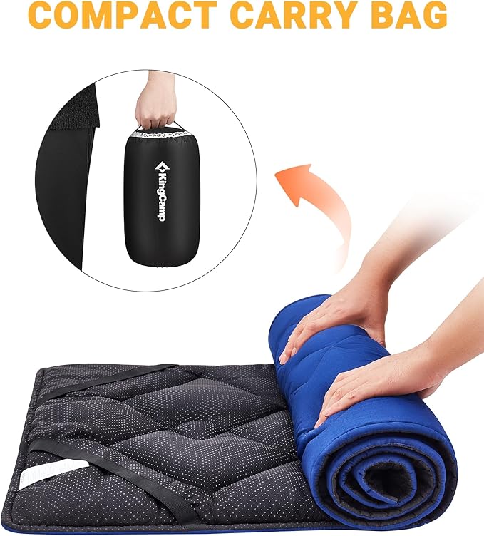 KingCamp Cot Mattress, Portable Lightweight Camping Sleeping Mat Soft Comfortable Non-Slip Cot Pad for Camp Cot, RV Bunk & Twin Beds