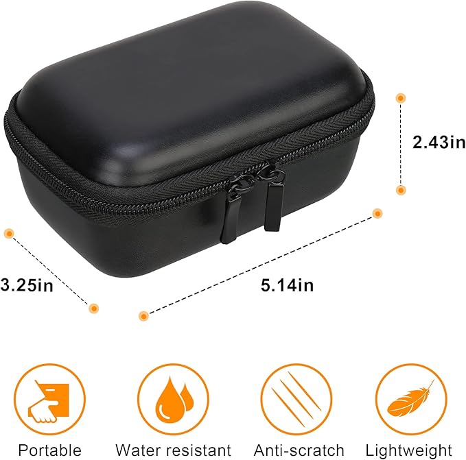 Elonbo Hard Travel Case for FLEXTAILGEAR Tiny Pump/2X Portable Air Pump for Pool Floats Air Bed Air Mattress Swimming Ring Inflatables Sleeping Pads, Small Mini Rechargeable Air Pump Cover Holder Bag