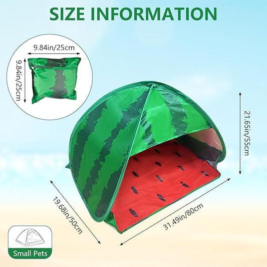 Dog Beach Tent Sun Shelter, 1 Pack Watermelon Portable Automatic Pop-up Sun Shelter Tent Instant Sun Shade Canopy for Puppy Small Pets, L