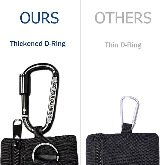 3 Pack Tactical EDC Keychain Pouch with Upgraded D-Ring - Military Mini Molle Utility Organizer for Outdoor, Hiking, Camping, Belt Gear, Zipper Pocket Bag