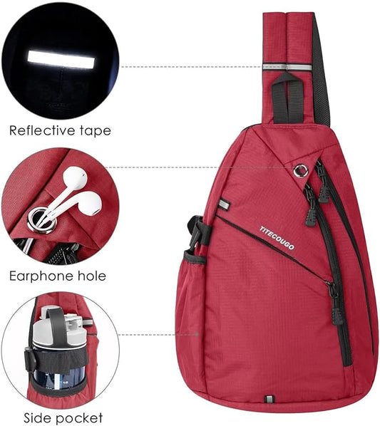 TITECOUGO Sling Bag Crossbody Shoulder Outdoor Travel Hiking Backpack for Women & Men