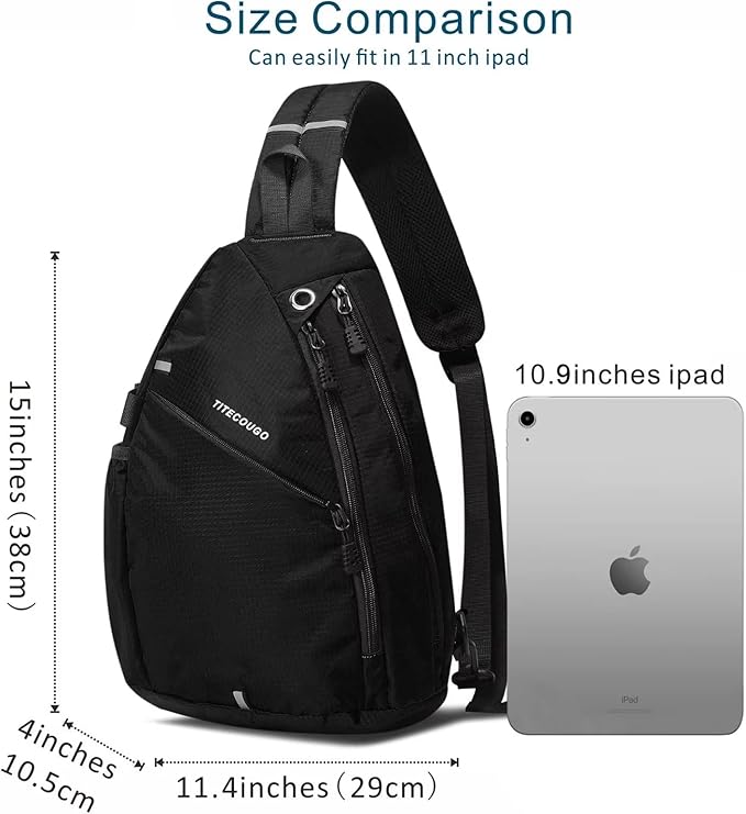 TITECOUGO Sling Bag Crossbody Shoulder Outdoor Travel Hiking Backpack for Women & Men