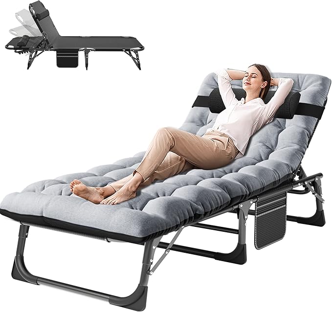 ABORON Folding Camping Cot for Adults, Heavy Duty 3-in-1 Bed for Guest Sleeping, Adjustable Double-Layer 1200D with Mattress & Carrying Bag for Home, Office, Vacation, Hospital Use