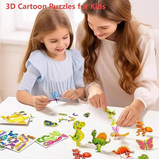 30PCS Flowarmth Puzzle, 3D Cartoon Puzzles for Kids Ages 4-8, Educational 3D Cartoon Puzzle, 30PCS Not Repeating 3D Puzzles for Kids, DIY 3D Animal Jigsaw Puzzles Art Crafts Gifts (Plane Tanks)