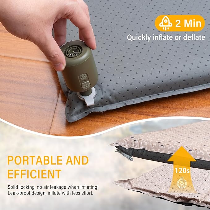 SUV Air Mattress Car Bed Camping, Inflatable Car Camping Pad with Air Pump, Ultrathick Memory Foam Camping Mattress, 9.0 R-Value Insulated Sleeping Pad 2 Person, Camping Mat for Hiking and Backpacking