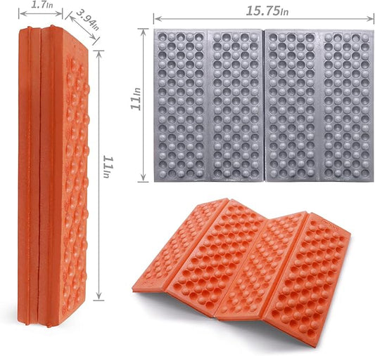 BKS 2PCS Camping Portable Foam Seat Pad, Foldable Z Waterproof Sitting Mat for Outdoor,Green/Blue/Orange……