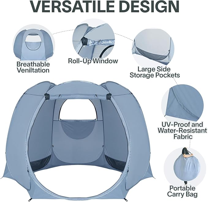 Alvantor Multi-Functional Outdoor Pop-Up Sun Shelter Camping Tent Privacy Tent for Beach, UV Protection Changing Room Lightweight Screen Room House for 4 People