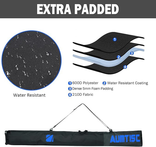AUMTISC Ski Bag and Boot Bag Combo, Padded Ski Bags for Air Travel Flying, Adjustable Length for Skis Up to 200 cm and Boots Up to Size 13