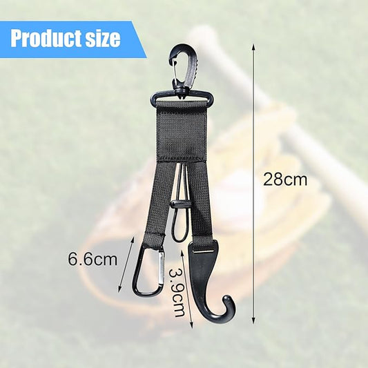 Baseball Softball Gear Hanger Dugout Organizer -Multipurpose Hanging Buckle Metal Hangers for Hold Outdoor Sports Equipment, Camping, Gloves, Helmets, Bats, Water Bottle Holder (Black 4Pcs)