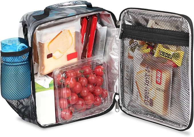 Animal Lunch Box for Kids, Watercolor White Tiger Lunch Bag for Boys Girls, Reusable Insulated Waterproof Lunch Box with Adjustable Shoulder Strap Thermal Cooler Tote Bag for School Daycare Picnic
