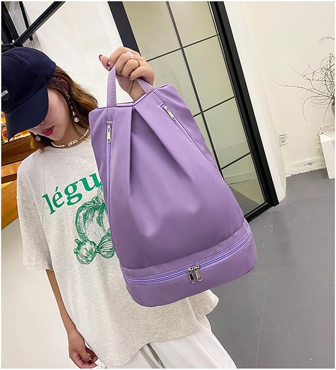 Swimming Bag Dry Wet Separation Female Sports Fitness Bag Waterproof Travel Storage Bag Yoga Bag Travel Backpack (purple)