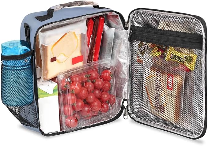 Train Lunch Box for Kids, Vintage Steam Train Lunch Bag for Boys Girls, Reusable Insulated Waterproof Lunch Box with Adjustable Shoulder Strap Thermal Cooler Tote Bag for School Daycare Picnic