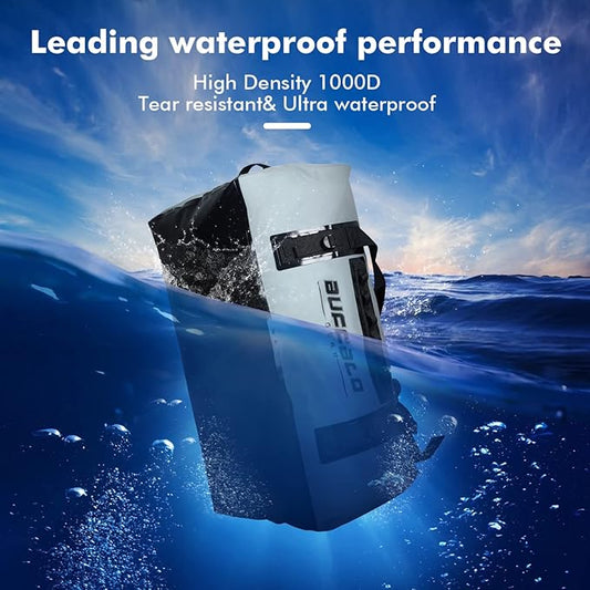 Buffalo Gear 150L Waterproof Duffel Bag Large Adventure Bag Heavy Duty Duffle Dry Bag for Travel, Waterproof Duffle Backpack for Boating Motorcycle Camping Kayaking